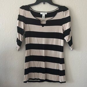 Black and tan blouse